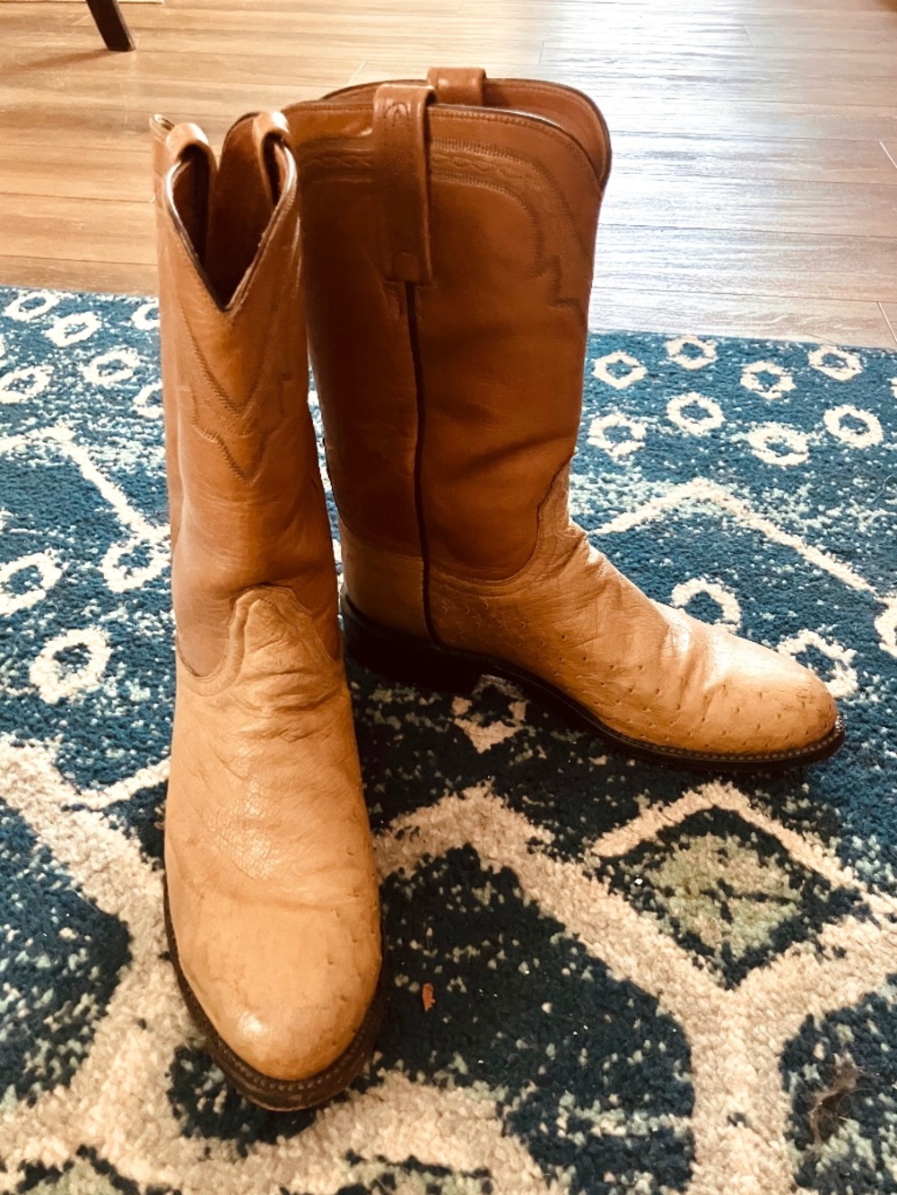 Lucchese Cowgirl Boots Western Cowboy Ostrich Vintage